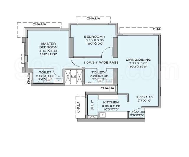Rustomjee Bella 1 BHK Plan