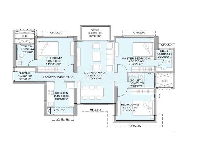 Rustomjee Bella 1 BHK Plan
